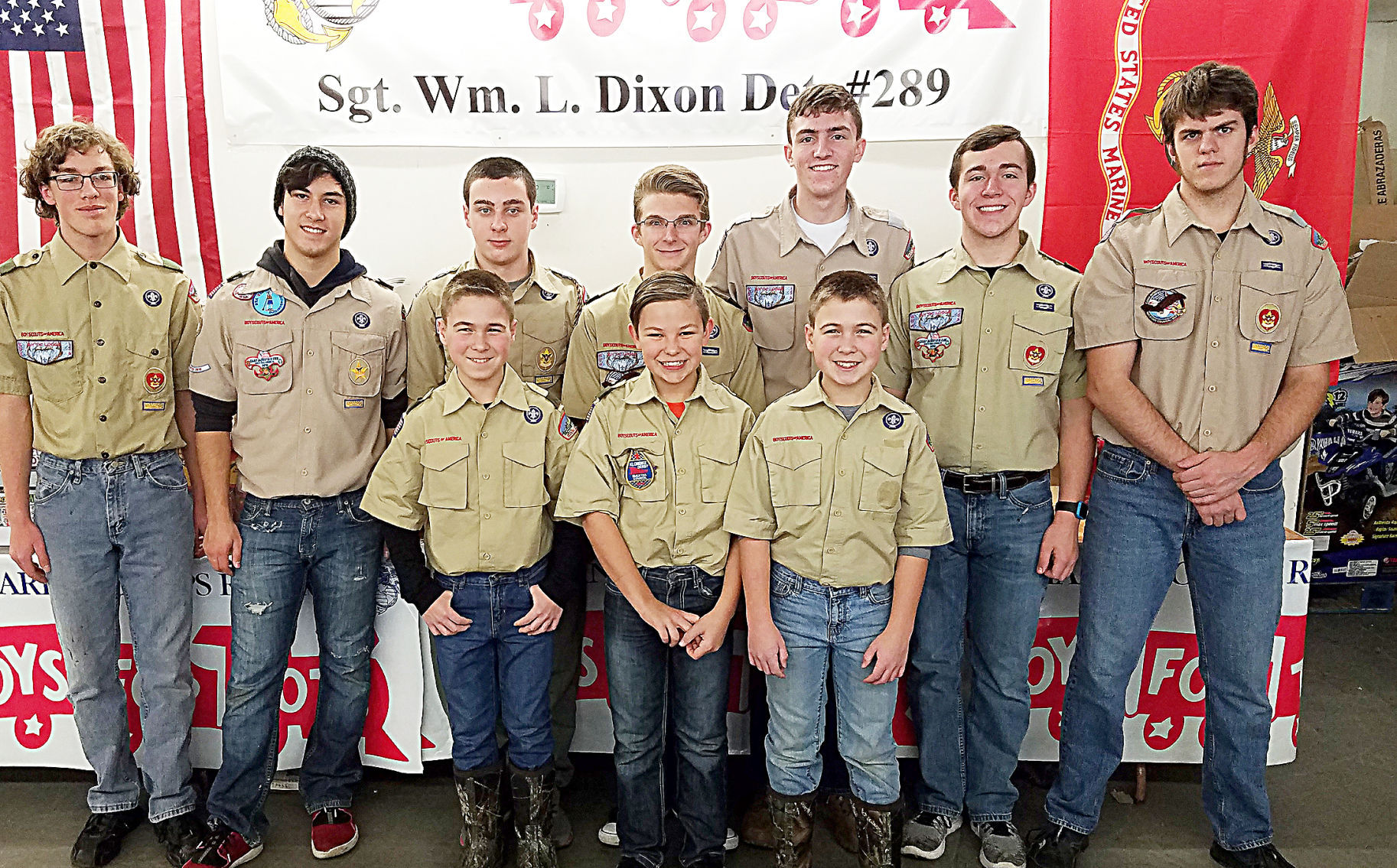 Boy Scouts help with Toys for Tots